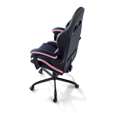 gaming stuhl rosa mist kunstleder hochklappbare armlehnen kopfstutzen kissen kopfstutze 8