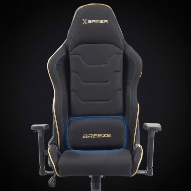 gaming stuhl schwarz breeze stoff bewegliche armlehnen kopfstutzen kissen kopfstutze 7