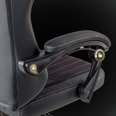 gaming stuhl schwarz titan kunstleder hochklappbare armlehnen kopfstutzen kissen kopfstutze 6