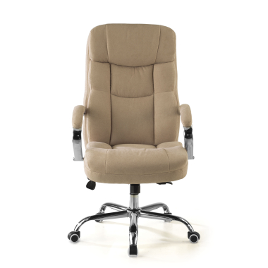 chefsessel beige harmony stoff gepolsterte armlehnen 3