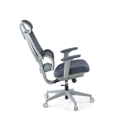 ergonomischer burostuhl weiss grau essenza netzstoff 3d verstellbare armlehnen doppelte lordosenstutze kopfstutze 10