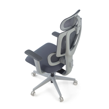 ergonomischer burostuhl weiss grau essenza netzstoff 3d verstellbare armlehnen doppelte lordosenstutze kopfstutze 12
