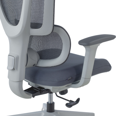 ergonomischer burostuhl weiss grau essenza netzstoff 3d verstellbare armlehnen doppelte lordosenstutze kopfstutze 8
