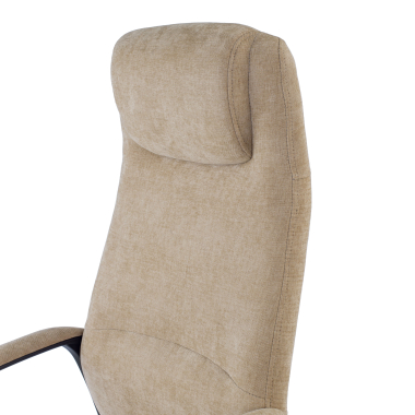 chefsessel beige denmark stoff gepolsterte armlehnen kopfstutze 5