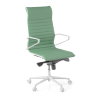 Bürostuhl Design Cagliari, weiße Struktur, niedrige Rückenlehne, Eco-Leder