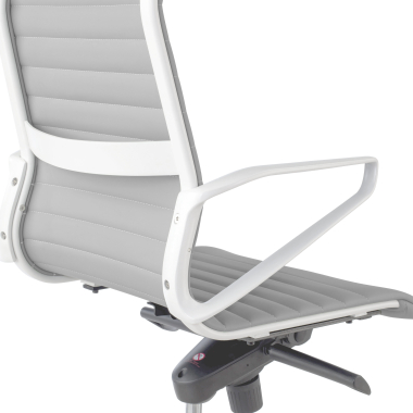 luxus burostuhl weiss grau hochlehne weisse struktur kunstleder feste armlehnen 10