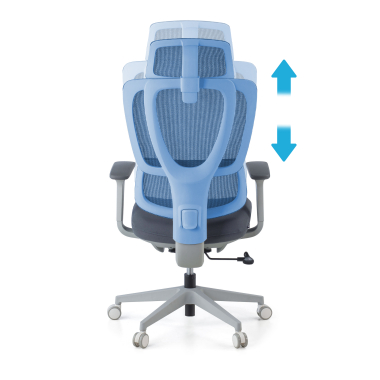 ergonomischer burostuhl weiss grau essenza netzstoff 3d verstellbare armlehnen doppelte lordosenstutze kopfstutze 5