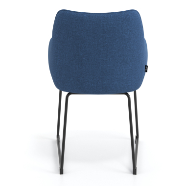 besucherstuhl blau struktur freischwinger stoff gepolsterte armlehnen 6