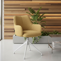 Gepolsterter Besprechungsstuhl Nora, Aluminiumgestell
