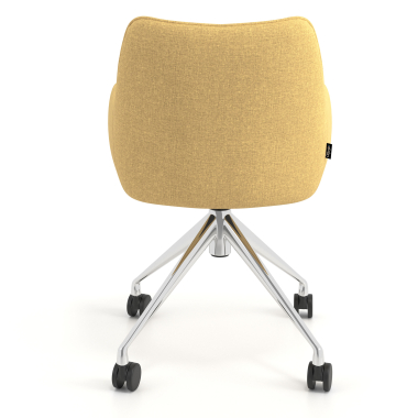 besprechungsstuhl verchromt gelb drehbar mit rollen stoff gepolsterte armlehnen 6