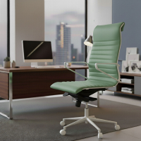 Bürostuhl Design Cagliari, weiße Struktur, niedrige Rückenlehne, Eco-Leder