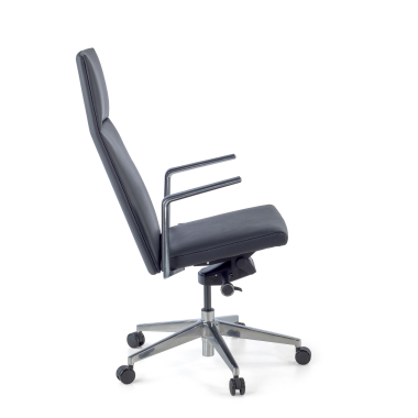 chefsessel schwarz hoher rucken naturleder feste armlehnen 4