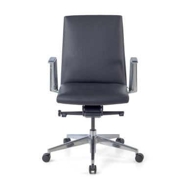 chefsessel schwarz niedriger rucken naturleder feste armlehnen 3