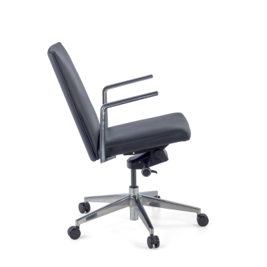 chefsessel schwarz niedriger rucken naturleder feste armlehnen 5