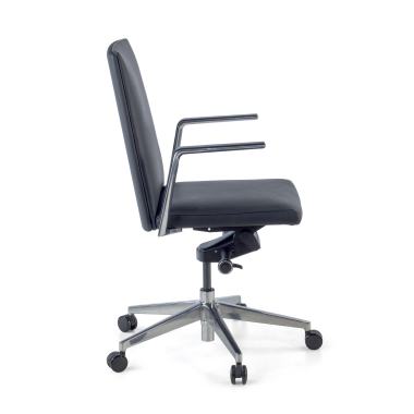 chefsessel schwarz niedriger rucken naturleder feste armlehnen 4