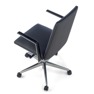 chefsessel schwarz niedriger rucken naturleder feste armlehnen 7