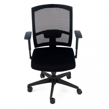 ergonomischer burostuhl schwarz schwarzes gestell netzstoff 1d verstellbare armlehnen lordosenstutze 4