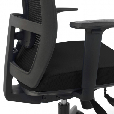 ergonomischer burostuhl schwarz schwarzes gestell netzstoff 1d verstellbare armlehnen lordosenstutze 5