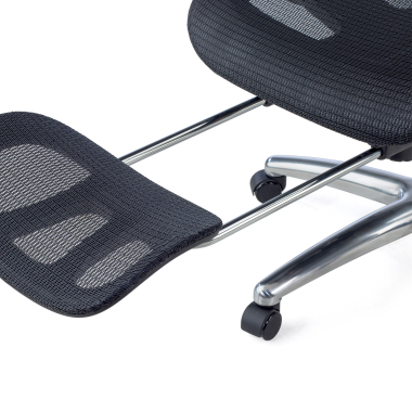ergonomischer burostuhl schwarz sense ultra netzstoff 4d verstellbare armlehnen lordosenstutze kopfstutze ausziehbare fussstutze 12