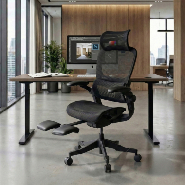 ergonomischer burostuhl schwarz erghos x1 netzstoff 3d verstellbare armlehnen doppelte lordosenstutze kopfstutze 2