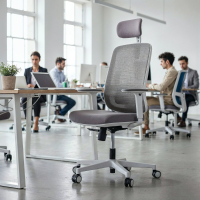 Ergonomischer Bürostuhl Kaito white, mit Kopfstütze