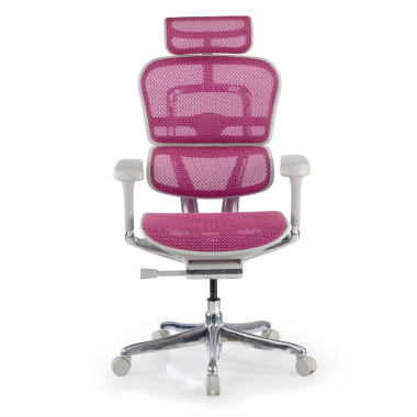 ergonomischer burostuhl weiss rosa weisse struktur netz netzstoff 5d verstellbare armlehnen kopfstutze 3