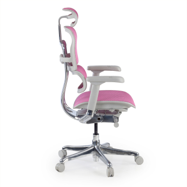 ergonomischer burostuhl weiss rosa weisse struktur netz netzstoff 5d verstellbare armlehnen kopfstutze 4