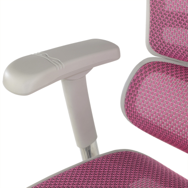 ergonomischer burostuhl weiss rosa weisse struktur netz netzstoff 5d verstellbare armlehnen kopfstutze 5