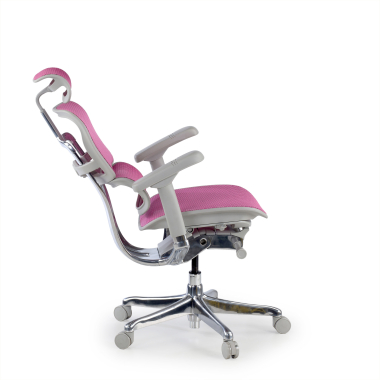 ergonomischer burostuhl weiss rosa weisse struktur netz netzstoff 5d verstellbare armlehnen kopfstutze 6
