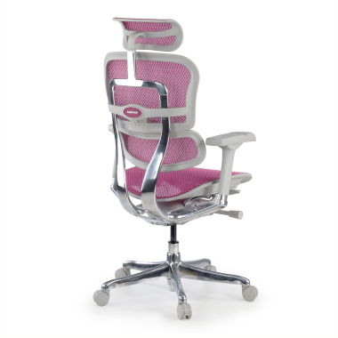 ergonomischer burostuhl weiss rosa weisse struktur netz netzstoff 5d verstellbare armlehnen kopfstutze 7