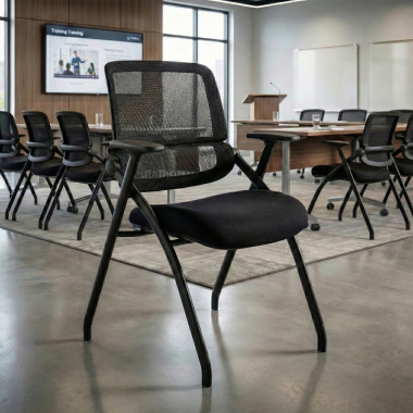 konferenzstuhl schwarz stuhl netzstoff bewegliche armlehnen 2