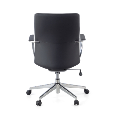 chefsessel schwarz niedriger rucken kunstleder feste armlehnen 8
