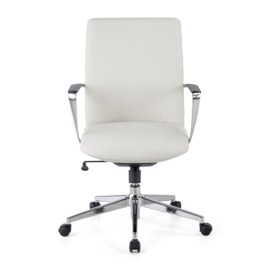 chefsessel weiss niedriger rucken kunstleder feste armlehnen 3
