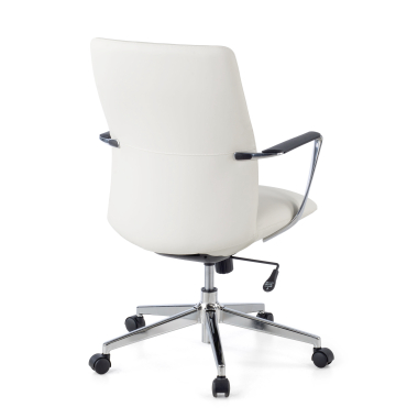 chefsessel weiss niedriger rucken kunstleder feste armlehnen 9
