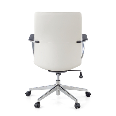 chefsessel weiss niedriger rucken kunstleder feste armlehnen 8