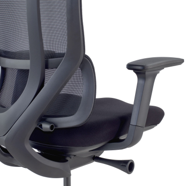 ergonomischer burostuhl schwarz aeroflow schwarze struktur netzstoff 3d verstellbare armlehnen doppelte lordosenstutze kopfstutze 8