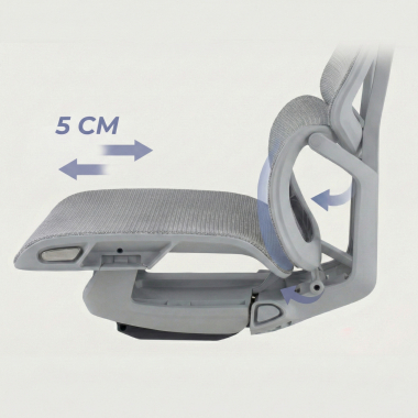 ergonomischer burostuhl weiss grau aerofit weisses gestell netzstoff 4d verstellbare armlehnen doppelte lordosenstutze kopfstutze 11