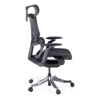 ergonomischer burostuhl schwarz aerofit schwarzes gestell netzstoff 4d verstellbare armlehnen doppelte lordosenstutze kopfstutze 4