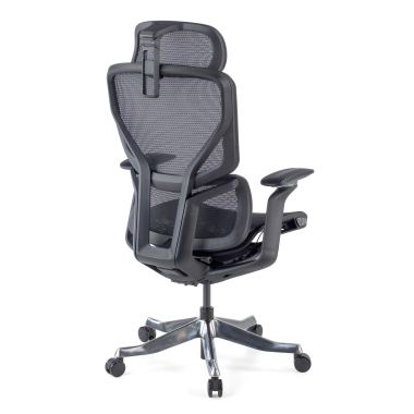 ergonomischer burostuhl schwarz aerofit schwarzes gestell netzstoff 4d verstellbare armlehnen doppelte lordosenstutze kopfstutze 12