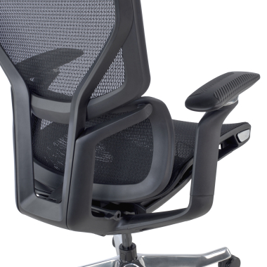 ergonomischer burostuhl schwarz aerofit schwarzes gestell netzstoff 4d verstellbare armlehnen doppelte lordosenstutze kopfstutze 6