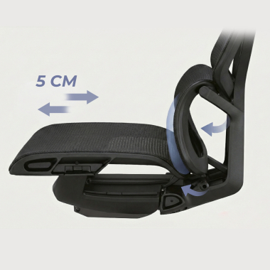 ergonomischer burostuhl schwarz aerofit schwarzes gestell netzstoff 4d verstellbare armlehnen doppelte lordosenstutze kopfstutze 9