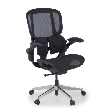 ergonomischer burostuhl schwarz erghos one ohne kopfstutze netzstoff 3d verstellbare armlehnen doppelte lordosenstutze 1