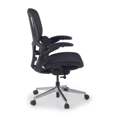 ergonomischer burostuhl schwarz erghos one ohne kopfstutze netzstoff 3d verstellbare armlehnen doppelte lordosenstutze 3