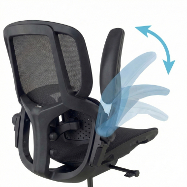 ergonomischer burostuhl schwarz erghos one ohne kopfstutze netzstoff 3d verstellbare armlehnen doppelte lordosenstutze 7