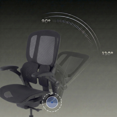ergonomischer burostuhl schwarz erghos one ohne kopfstutze netzstoff 3d verstellbare armlehnen doppelte lordosenstutze 10