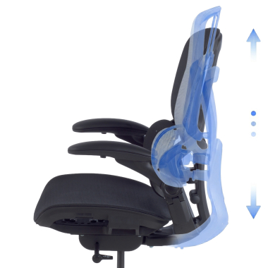 ergonomischer burostuhl schwarz erghos one ohne kopfstutze netzstoff 3d verstellbare armlehnen doppelte lordosenstutze 9