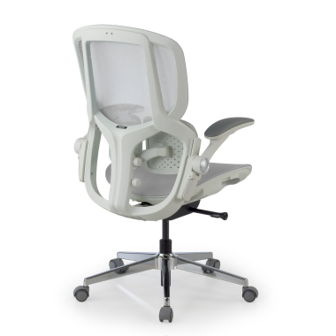 ergonomischer burostuhl weiss grau erghos one ohne kopfstutze netzstoff 3d verstellbare armlehnen doppelte lordosenstutze 12