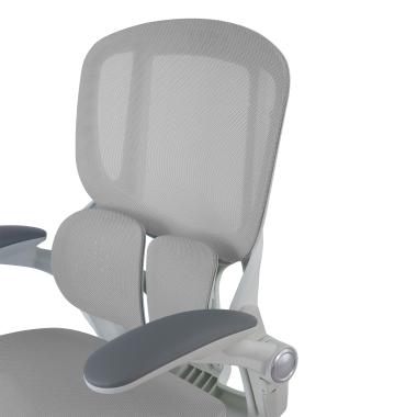 ergonomischer burostuhl weiss grau erghos one ohne kopfstutze netzstoff 3d verstellbare armlehnen doppelte lordosenstutze 11