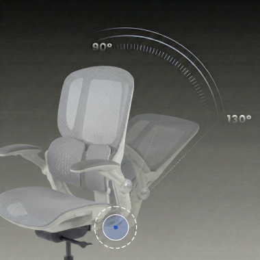 ergonomischer burostuhl weiss grau erghos one ohne kopfstutze netzstoff 3d verstellbare armlehnen doppelte lordosenstutze 9