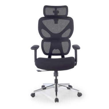 ergonomischer burostuhl schwarz erghos air stoff 3d verstellbare armlehnen lordosenstutze kopfstutze 3